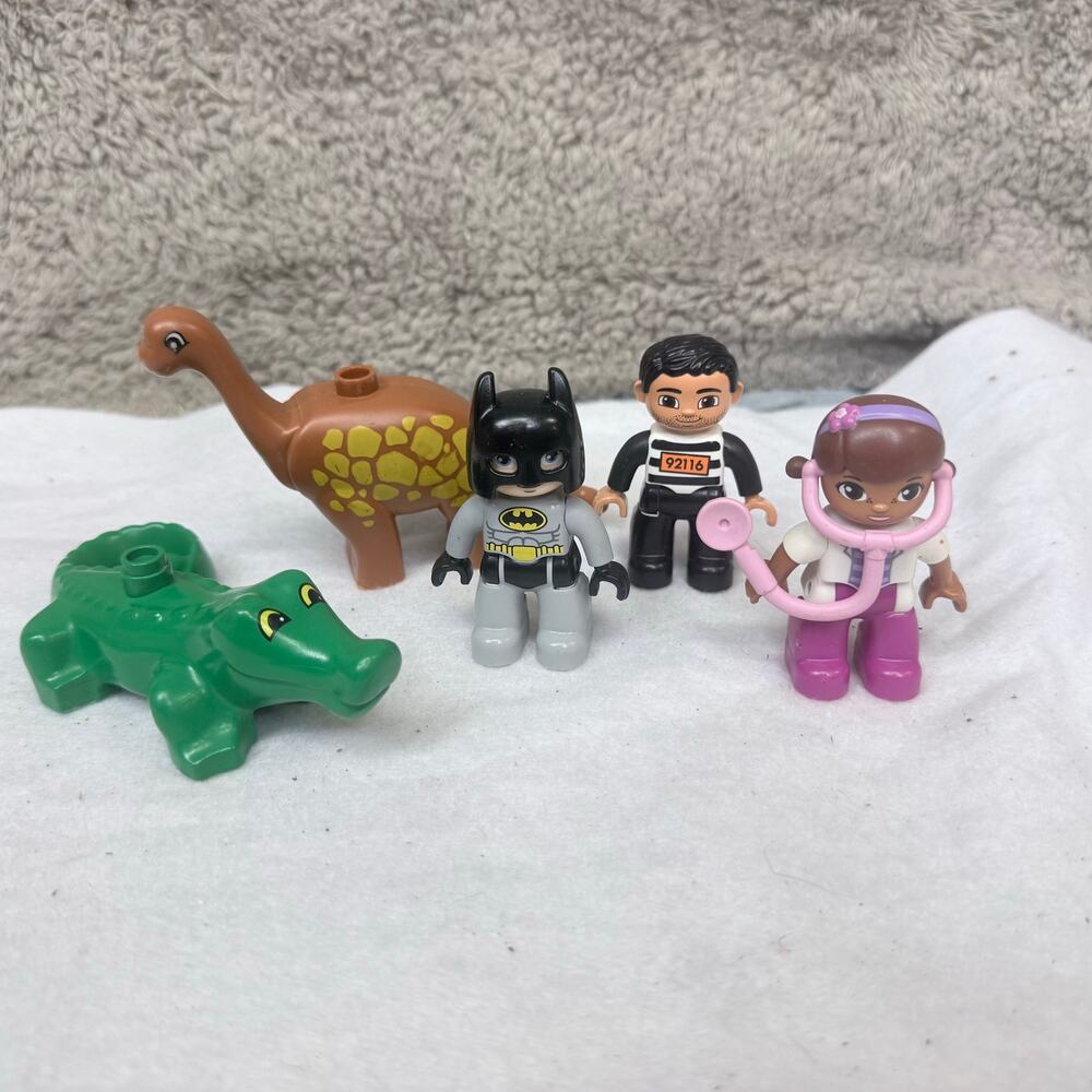 Duplo Lego Lot People Figures Animals Alligator Doc McStuffins Batman Prisoner